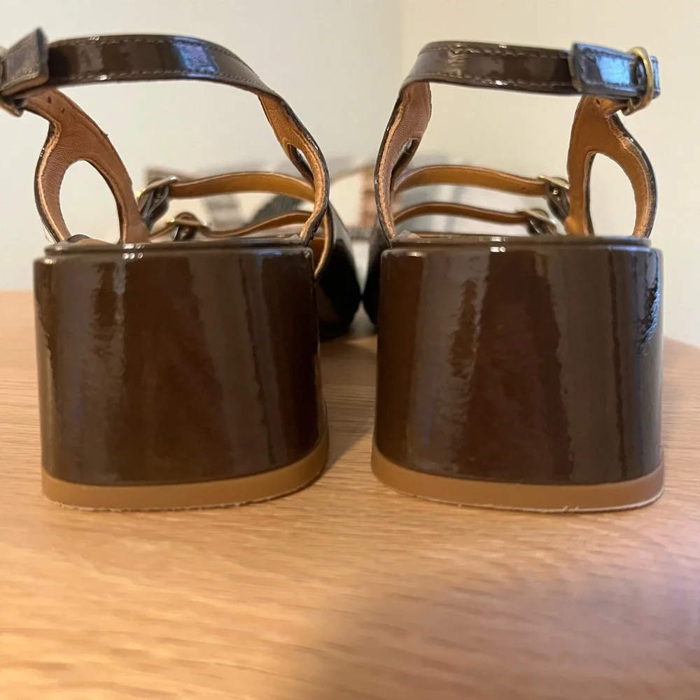 Sezane Paula Babies in Patent Khaki - Picture 8 of 8